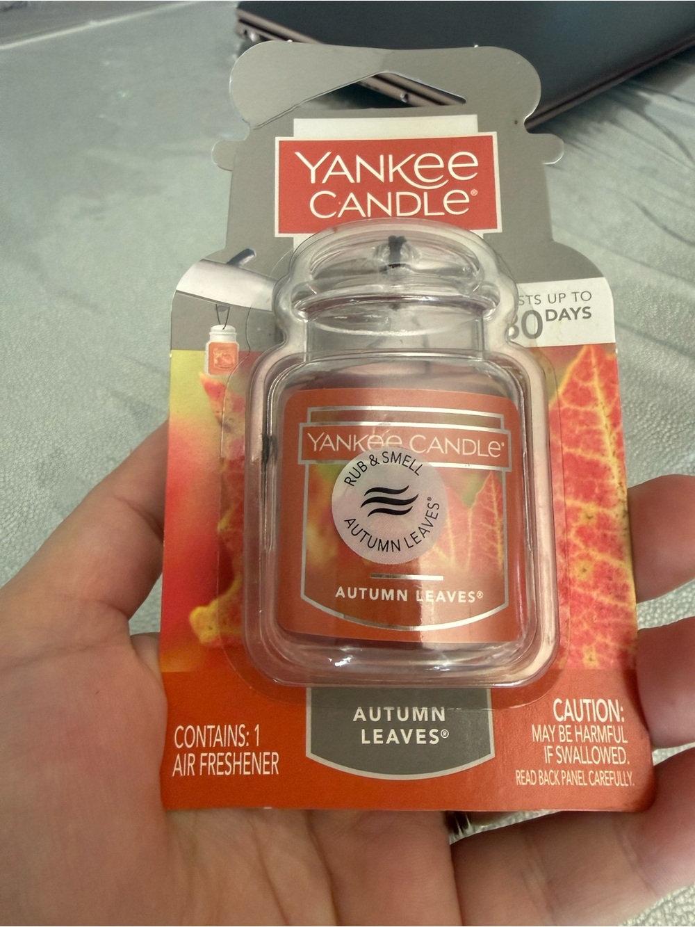 Yankee Candle Autumn Leaves Car Jar Air Freshener - Orange Accent